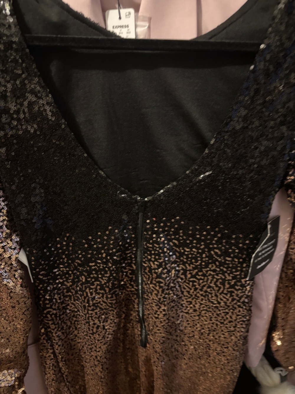 Charlotte Russe Black and Bronze Ombre Sequin Jacket